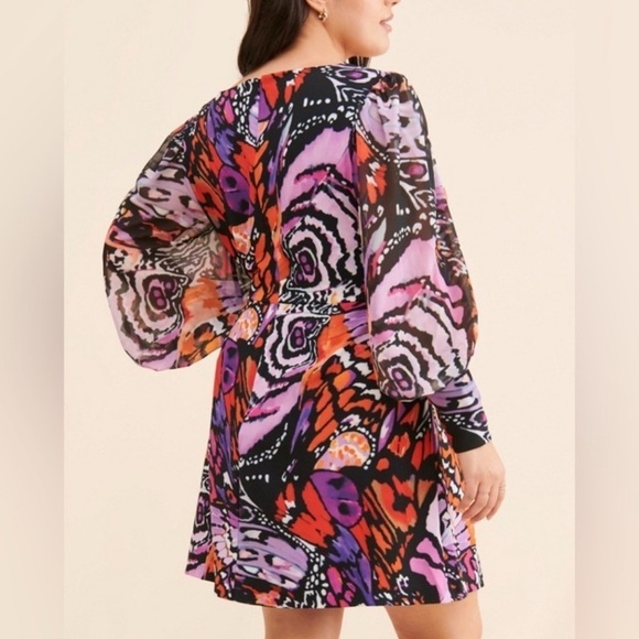 Anthropologie Hutch Elaine long-sleeve square-neck mini dress 16 - Picture 5 of 12